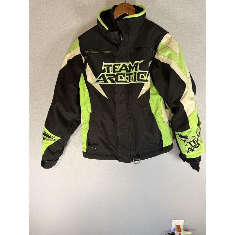 Arctic Cat Team Arctic Snowmobile Jacket Small Green Black With Removable Liner